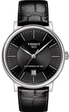 Tissot Carson Premium Powermatic 80 Black Dial Black Leather Strap Watch For Men - T122.407.16.051.00