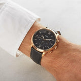 Fossil Neutra Chronograph Black Dial Black Leather Strap Watch for Men - FS5381 Buy Now By Fossil
