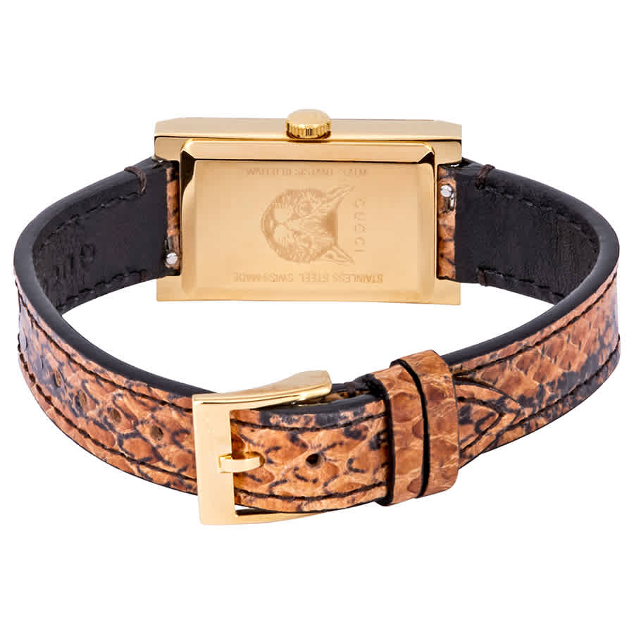 Gucci G-Frame Mother of Pearl Dial Brown Leather Snakeskin Strap Watch For Women - YA147402 Buy Now By Gucci