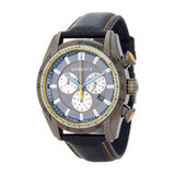 Versace V Ray Chronograph Grey Dial Black Leather Strap Watch for Men - VDB020014 Buy Now By Versace