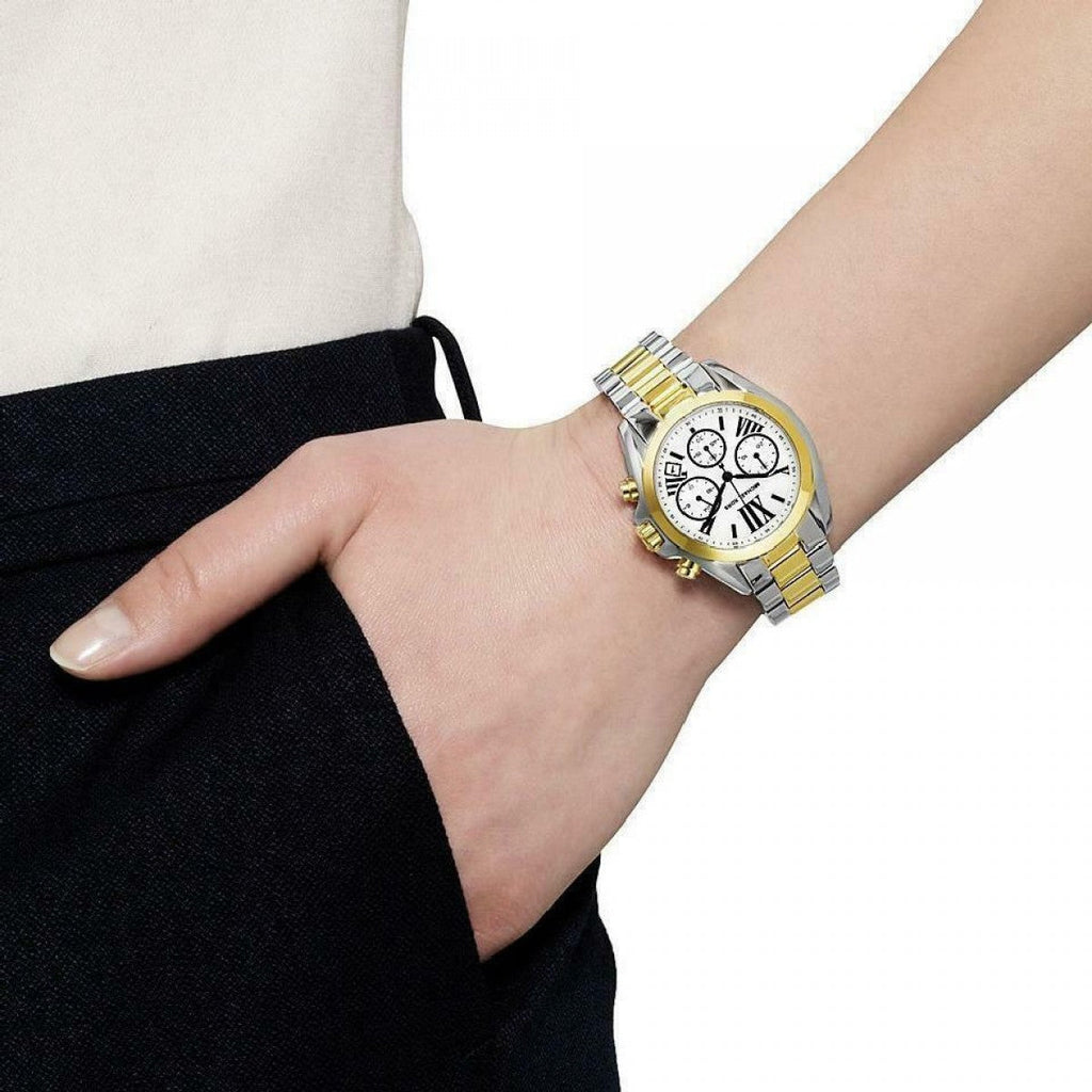 Michael Kors Bradshaw Chronograph Silver Dial Two Tone Steel Strap Watch For Women - MK5912 Buy Now By Michael Kors