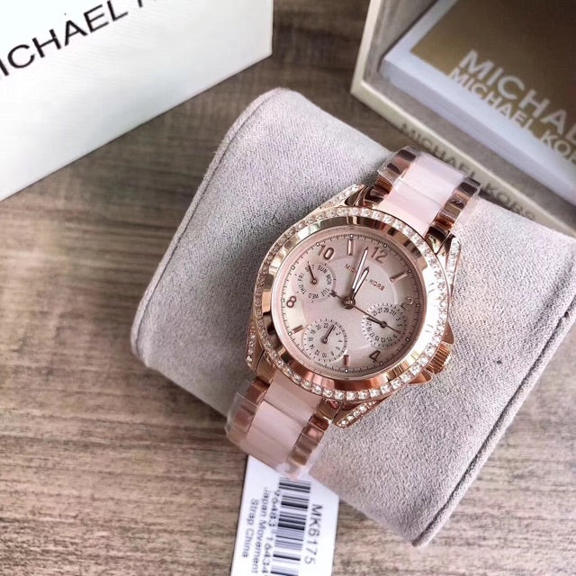 Michael Kors Blair Rose Gold Dial Two Tone Steel Strap Watch for Women - MK6175 Buy Now By Michael Kors