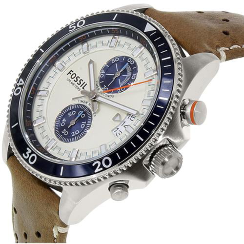 Fossil Wakefield Chronograph Cream Dial Brown Leather Strap Watch for Men - CH2951 Buy Now By Fossil