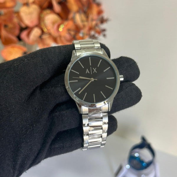 Armani Exchange Cayde Analog Black Dial Silver Steel Strap Watch For Men - AX2700 Buy Now By Armani Exchange