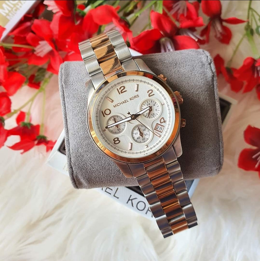 Michael Kors Runway Silver Dial Two Tone Steel Strap Watch for Women - MK5315 Buy Now By Michael Kors