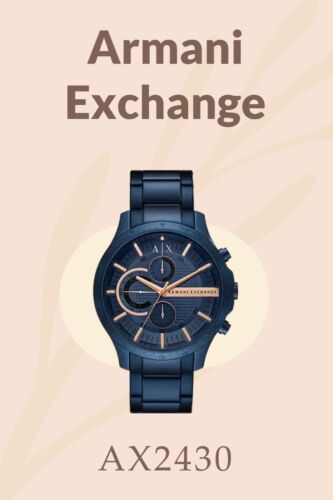 Armani Exchange Hampton Chronograph Blue Dial Blue Steel Strap Watch For Men - AX2430 Buy Now By Armani Exchange