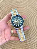 Fossil FB-01 Automatic Skeleton Blue Dial Two Tone Steel Strap Watch for Men - ME3191 Buy Now By Fossil