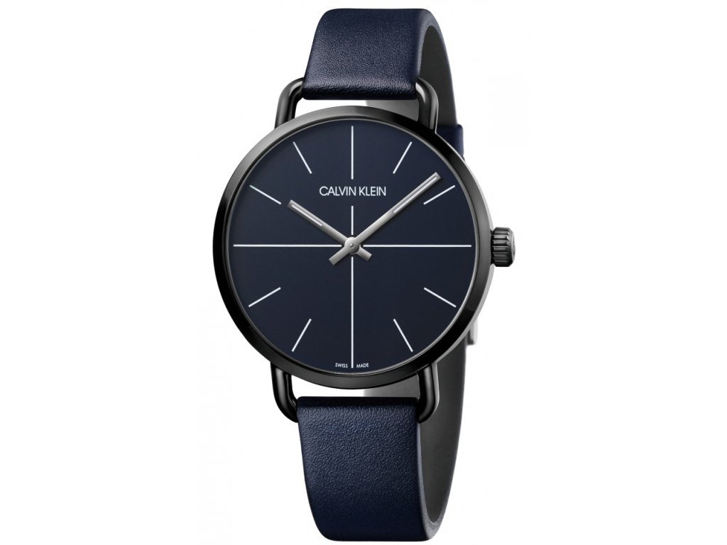 Calvin Klein Even Blue Dial Blue Leather Strap Watch for Men - K7B214VN Buy Now By Calvin Klein