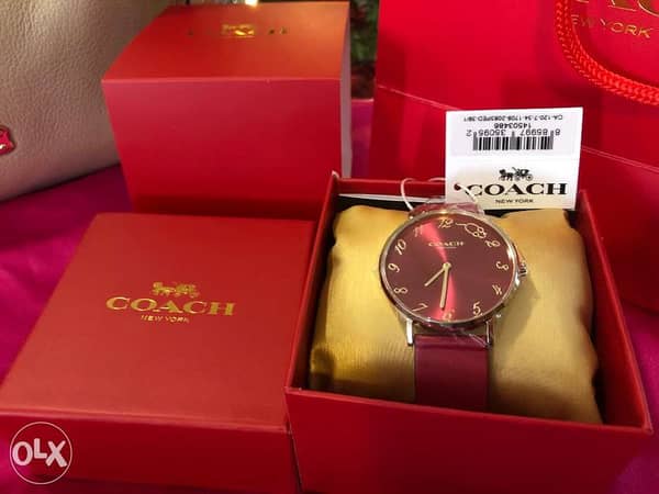 Coach Perry Red Dial Red Leather Strap Watch for Women - 14503486 Buy Now By Coach