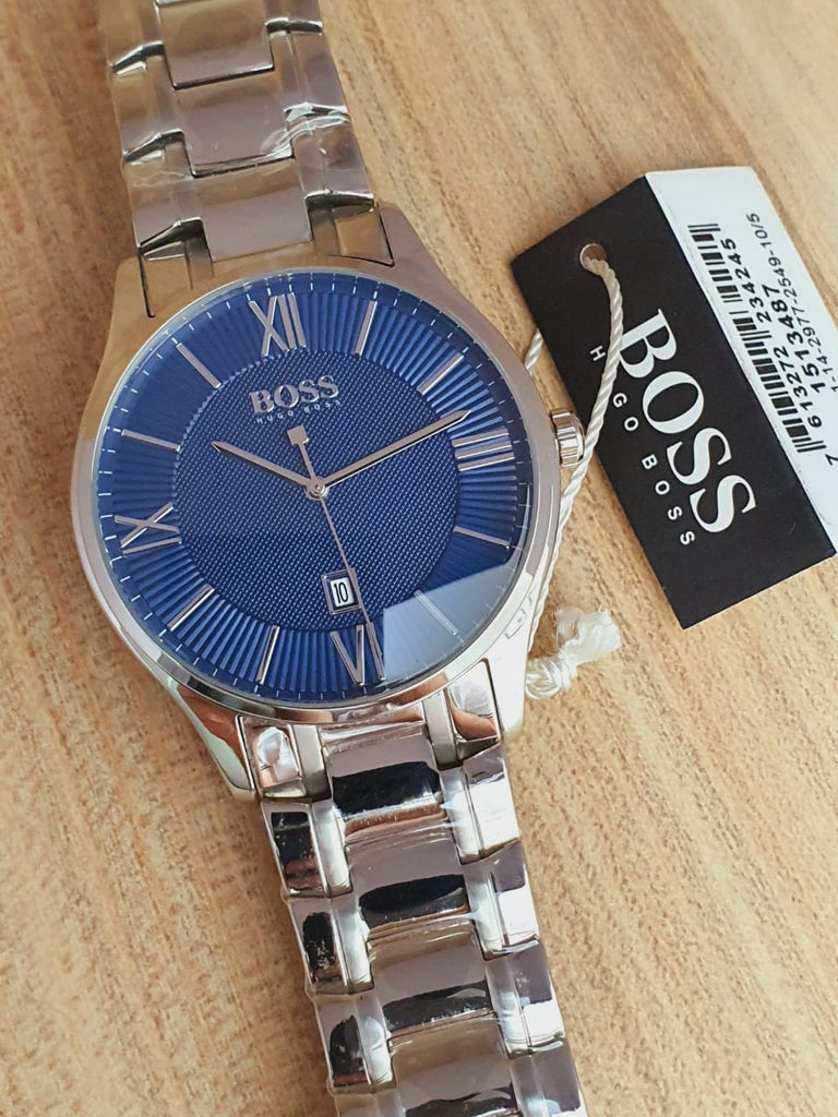 Hugo Boss Governer Blue Dial Silver Steel Strap Watch for Men - 1513487 Buy Now By Hugo Boss