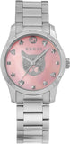 Gucci G Timeless Quartz Mother of Pearl Pink Dial Silver Steel Strap Watch For Women - YA1265013 Buy Now By Gucci