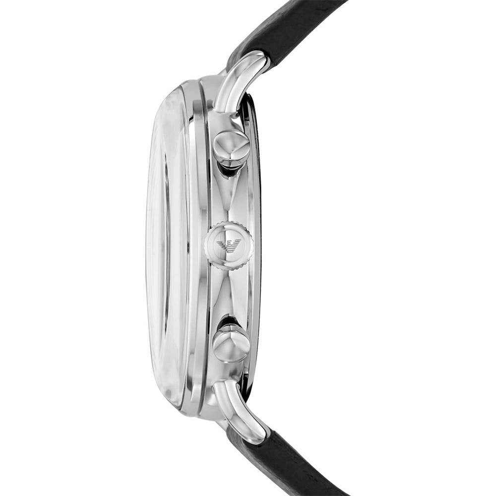 Emporio Armani Aviator Chronograph Black Dial Black Leather Strap Watch For Men - AR11143 Buy Now By Emporio Armani