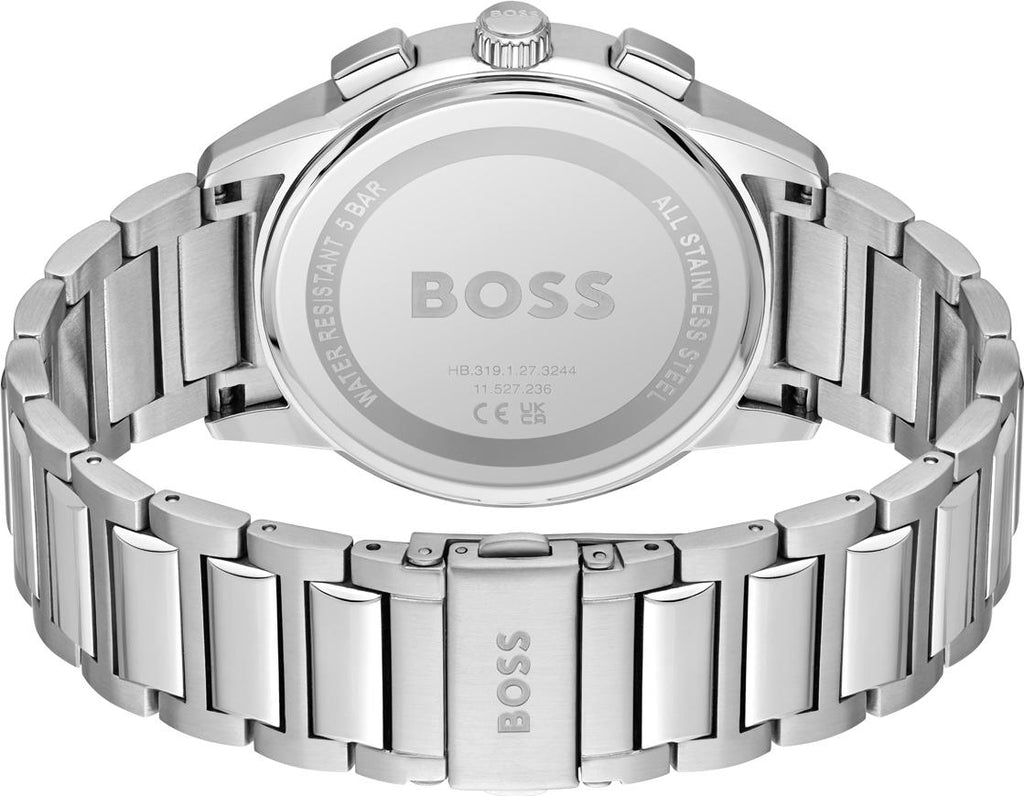 Hugo Boss Dapper Chronograph Blue Dial Silver Steel Strap Watch For Men - 1513927 Buy Now By Hugo Boss