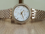 Michael Kors Darci White Dial Gold Steel Strap Watch for Women - MK3727
