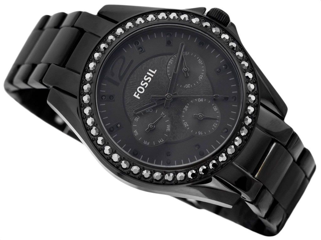Fossil Riley Multifunction Black Dial Black Steel Strap Watch for Women - ES4519 Buy Now By Fossil