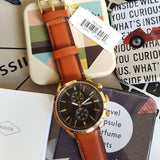 Fossil Townsman Chronograph Black Dial Brown Leather Strap Watch for Men - FS5338 Buy Now By Fossil