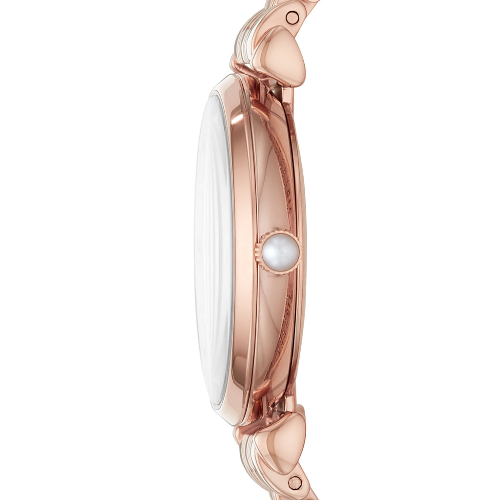 Emporio Armani Gianni T-Bar Quartz White Dial Rose Gold Steel Strap Watch For Women - AR11267 Buy Now By Emporio Armani