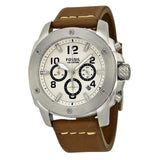 Fossil Modern Machine White Dial Brown Leather Strap Watch for Men - FS4929 Buy Now By Fossil