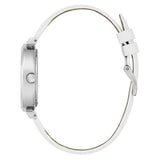 Guess Rumour Silver Dial White Leather Strap Watch For Women - GW0689L1 Buy Now By Guess