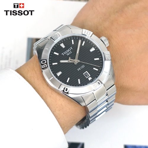 Tissot PR 100 Sport Quartz Black Dial Silver Steel Strap Watch For Men - T101.610.11.051.00 Buy Now By Tissot