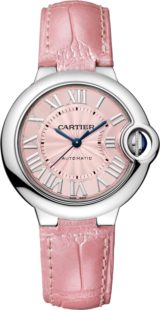 Cartier Ballon Blue De Cartier Pink Dial Pink Leather Strap Watch for Women - WSBB0031 Buy Now By Cartier