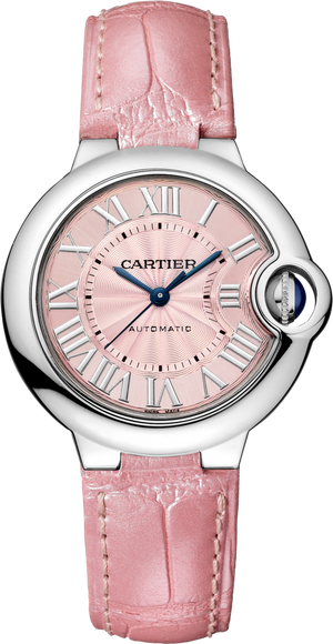 Cartier Ballon Blue De Cartier Pink Dial Pink Leather Strap Watch for Women - WSBB0031 Buy Now By Cartier