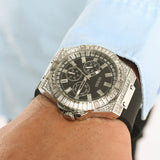 Guess Baguette Crystals Black Dial Black Silicone Strap Watch For Men - GW0208G1 Buy Now By Guess