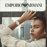 Emporio Armani Three Hand Quartz Mother of Pearl Dial Two Tone Steel Strap Watch For Women - AR11569 Buy Now By Emporio Armani