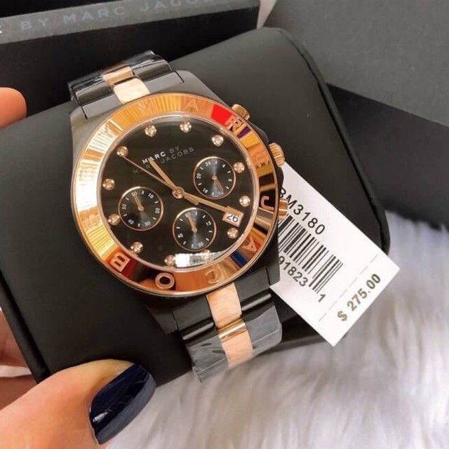 Marc Jacobs Blade Chronograph Grey Dial Two Tone Steel Strap Watch for Women - MBM3180 Buy Now By Marc Jacobs