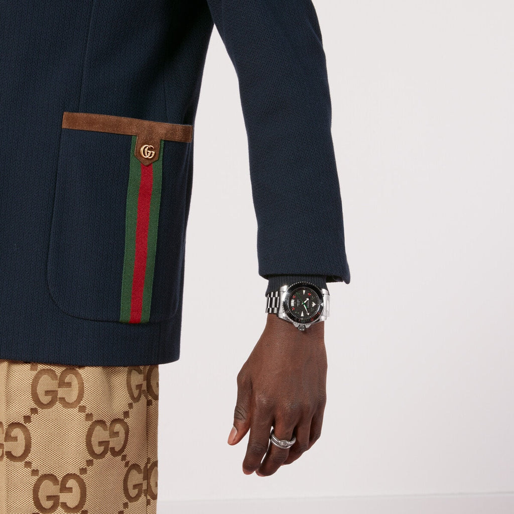 Gucci Dive Quartz Black Dial Silver Steel Strap Watch For Men - YA136221 Buy Now By Gucci