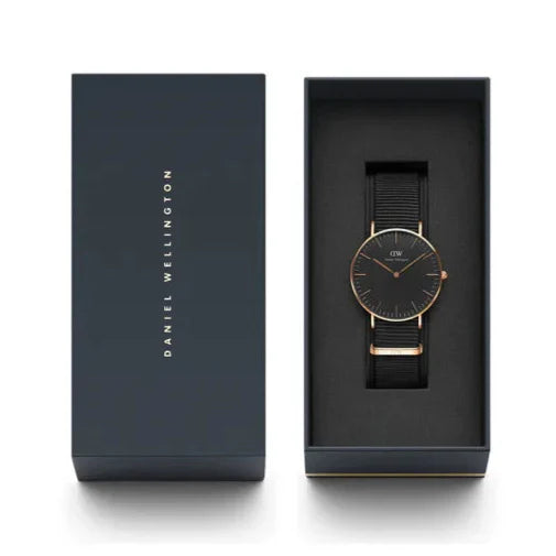 Daniel Wellington Classic Cornwall Black Dial Black NATO Strap Watch For Women - DW00100150 Buy Now By Daniel Wellington