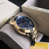 Michael Kors Bradshaw Chronograph Blue Dial Gold Steel Strap Watch For Women - MK5923 Buy Now By Michael Kors