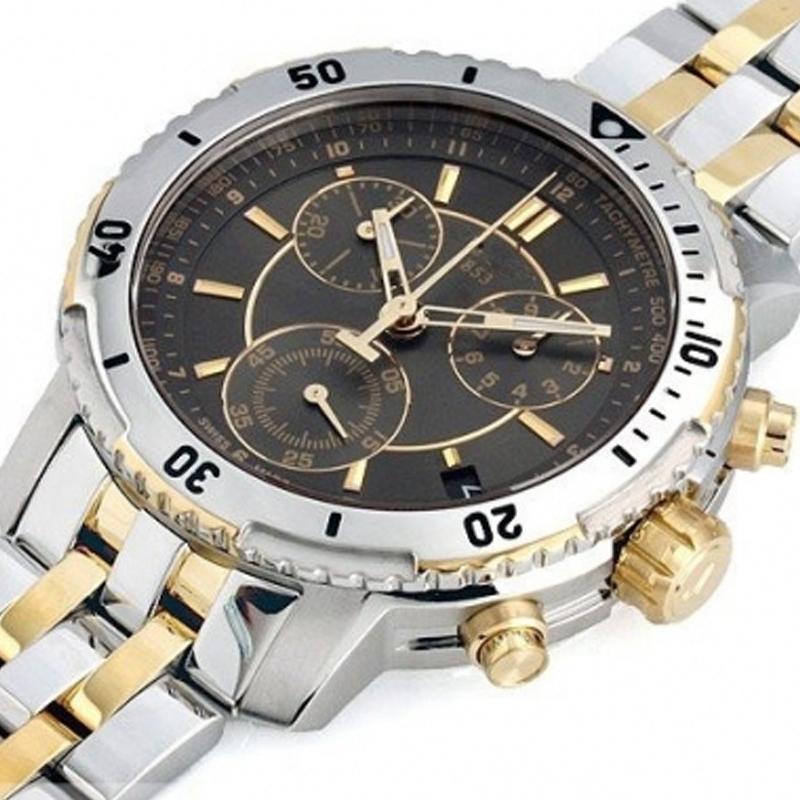 Tissot T Sport PRS 200 Chronograph Black Dial Two Tone Steel Strap Watch For Men - T067.417.22.051.00 Buy Now By Tissot