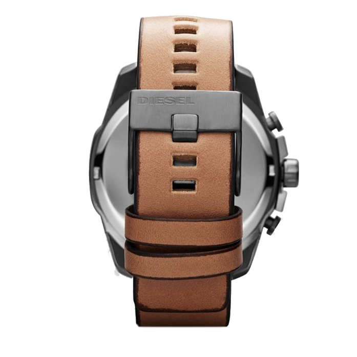 Diesel Mr. Daddy 2.0 Chronograph Silver Dial Brown Leather Strap Watch For Men - DZ7394 Buy Now By Diesel