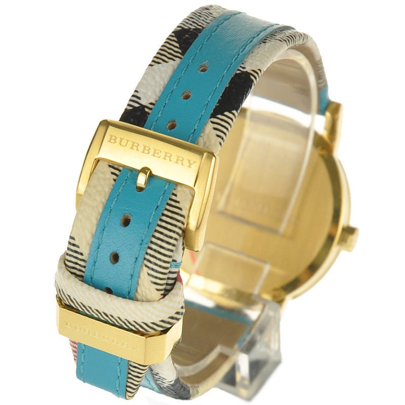 Burberry The City Gold Dial Blue Leather Strap Watch for Women - BU9018 Buy Now By Burberry
