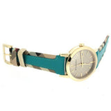 Burberry The City Gold Dial Blue Leather Strap Watch for Women - BU9018 Buy Now By Burberry