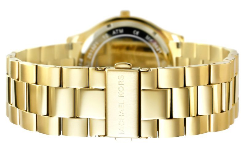 Michael Kors Slim Runway Quartz Black Dial Gold Steel Strap Watch For Men - MK8621 Buy Now By Michael Kors