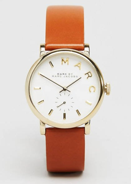 Marc Jacobs Baker White Dial Brown Leather Strap Watch for Womern - MBM1316 Buy Now By Marc Jacobs
