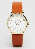 Marc Jacobs Baker White Dial Brown Leather Strap Watch for Womern - MBM1316 Buy Now By Marc Jacobs