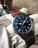 IWC Pilot's Mark XVIII Le Petit Prince Blue Dial Brown Leather Strap Watch for Men - IW327004 Buy Now By IWC