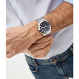 Fossil Everett Chronograph Blue Dial Silver Steel Strap Watch for Men - FS5795 Buy Now By Fossil