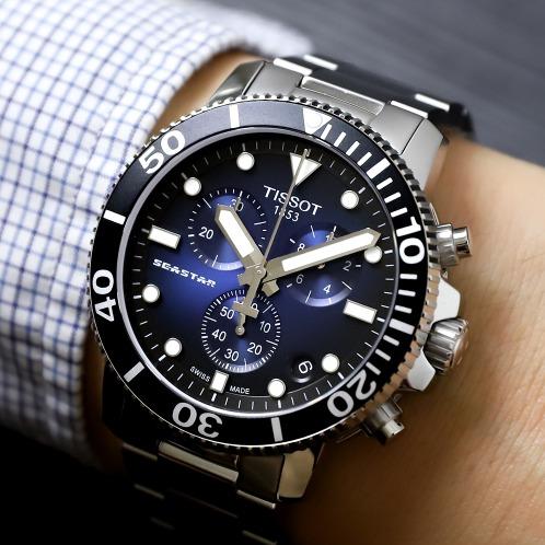 Tissot Seastar 1000 Chronograph Driver Blue Dial Silver Steel Strap Watch For Men - T120.417.11.041.01 Buy Now By Tissot