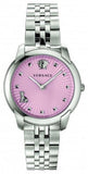 Versace Audrey Quartz Pink Dial Silver Steel Strap Watch for Women - VELR00419 Buy Now By Versace