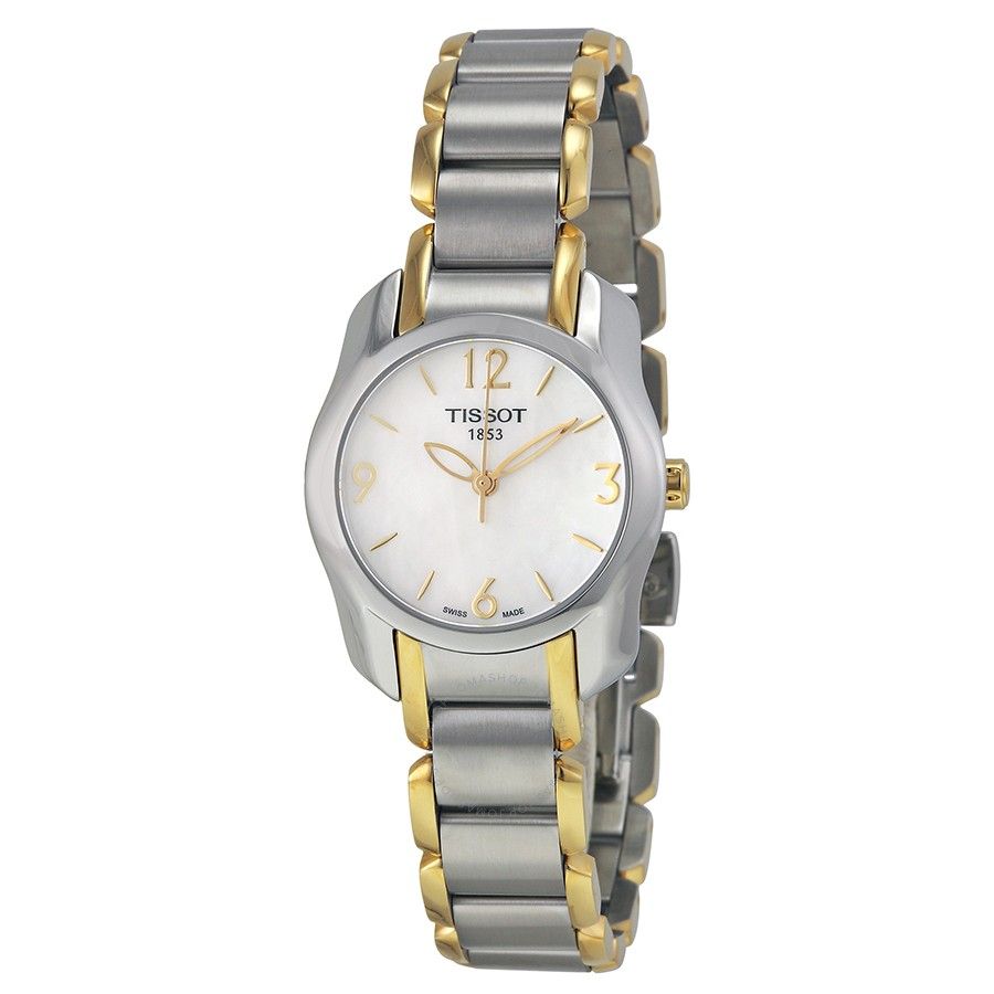 Tissot T Wave Mother of Pearl Dial Two Tone Steel Strap Watch for Women - T023.210.22.117.00 Buy Now By Tissot