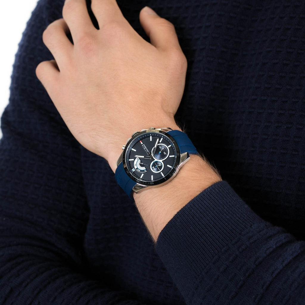 Tommy Hilfiger Decker Quartz Blue Dial Blue Rubber Strap Watch for Men - 1791350 Buy Now By Tommy Hilfiger