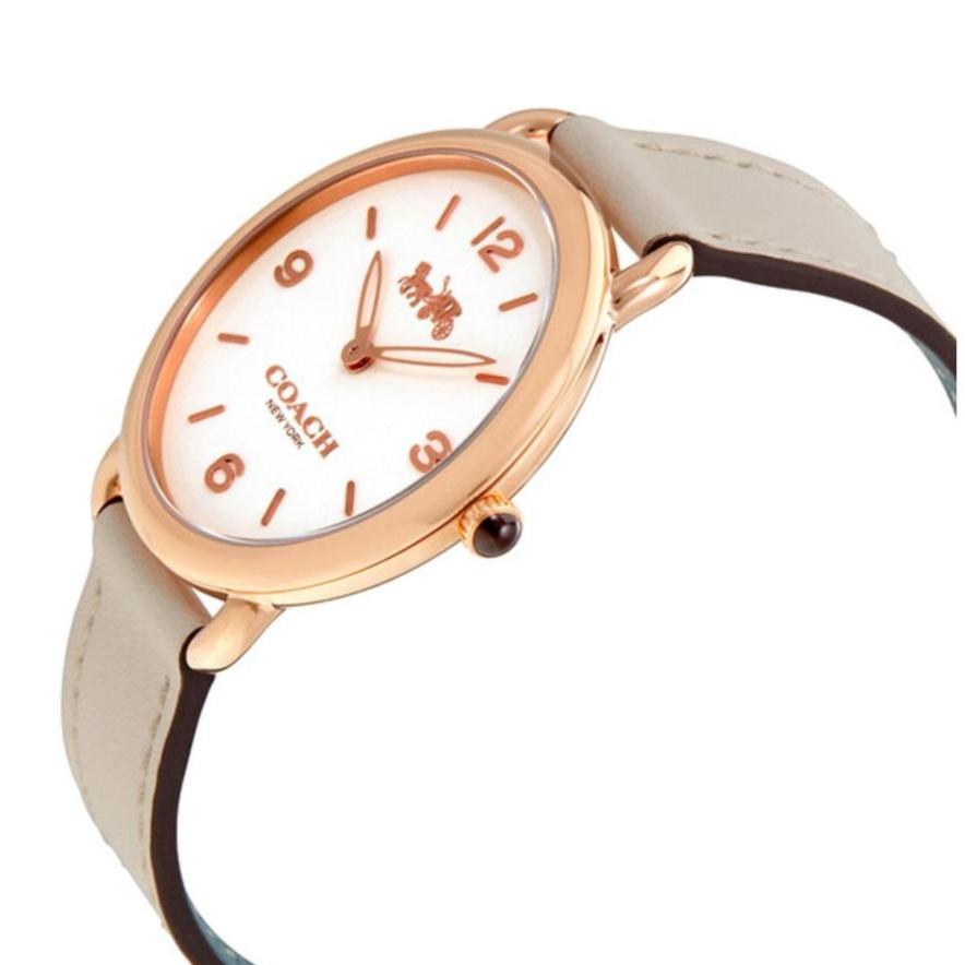 Coach Delancey White Dial White Leather Strap Watch for Women - 14502790 Buy Now By Coach