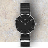 Daniel Wellington Classic Petite Cornwall Black Dial Black NATO Strap Watch For Women - DW00100216 Buy Now By Daniel Wellington