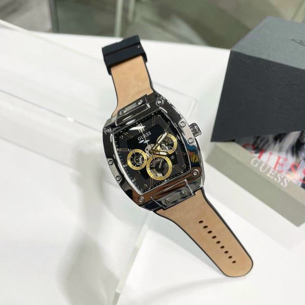 Guess Phoenix Multifunction Black Dial Brown Leather Strap Watch for Men - GW0202G3 Buy Now By Guess