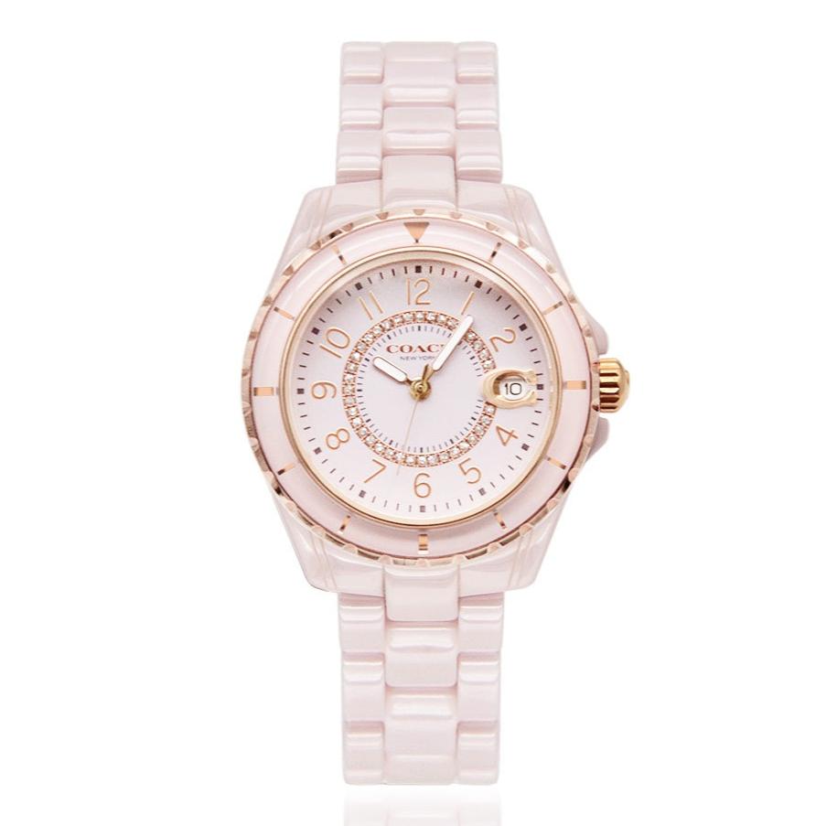 Coach Preston Pink Dial Pink Steel Strap Watch for Women - 14503463 Buy Now By Coach