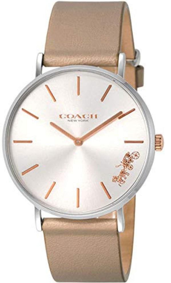 Coach Perry Silver Dial Light Brown Leather Strap Watch for Women - 14503119 Buy Now By Coach